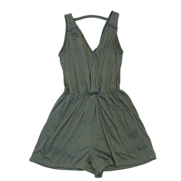 Universal Thread Pants - Universal Thread Romper Jumpsuit Shorts XS sage braided V-neck Sleeveless lined